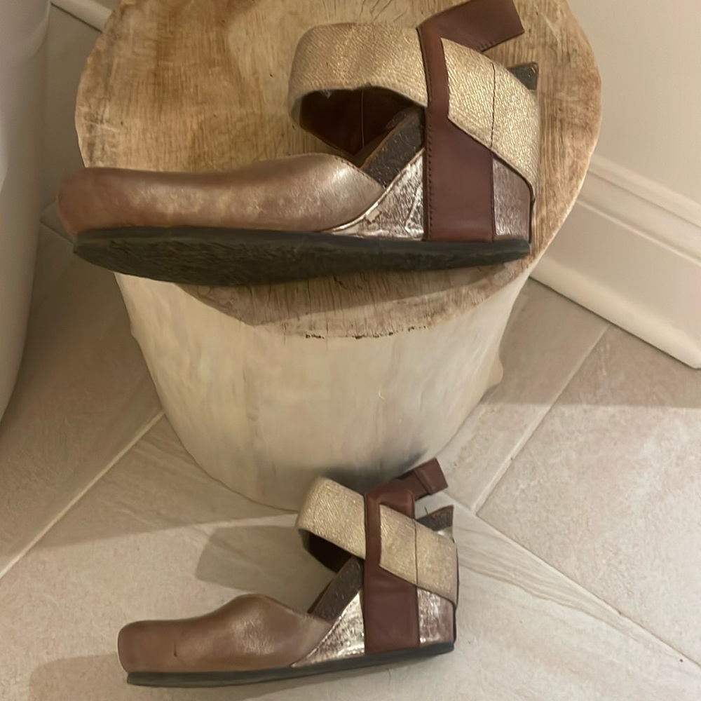 OBT metallic wedge shoes